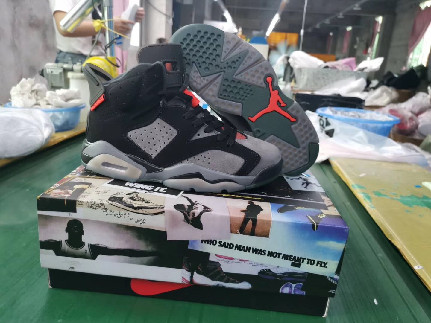 2019 Air Jordan 6 Paris Black Grey Red Shoes - Click Image to Close